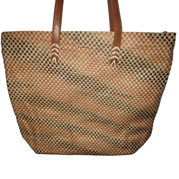 Cappelli Flamingo Tapestry/Straw Tote Shoulder Bag ZipClosure Vacay Beach Resort - Picture 8 of 11